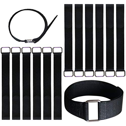 VIGAER 12 inch Reusable Fastening Cable Straps - Hook and Loop Fixing Straps - 12 Pack
