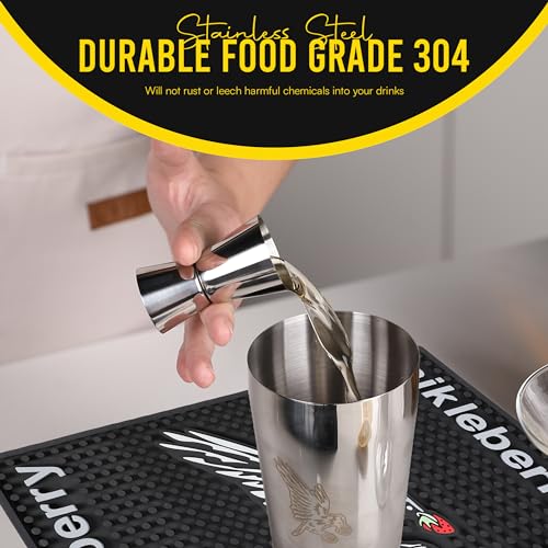 Nikleberry Premium 20 Piece Cocktail Shaker Set with Weighted Boston Shaker and Stand | Bartender Kit with Large Spill Cat...