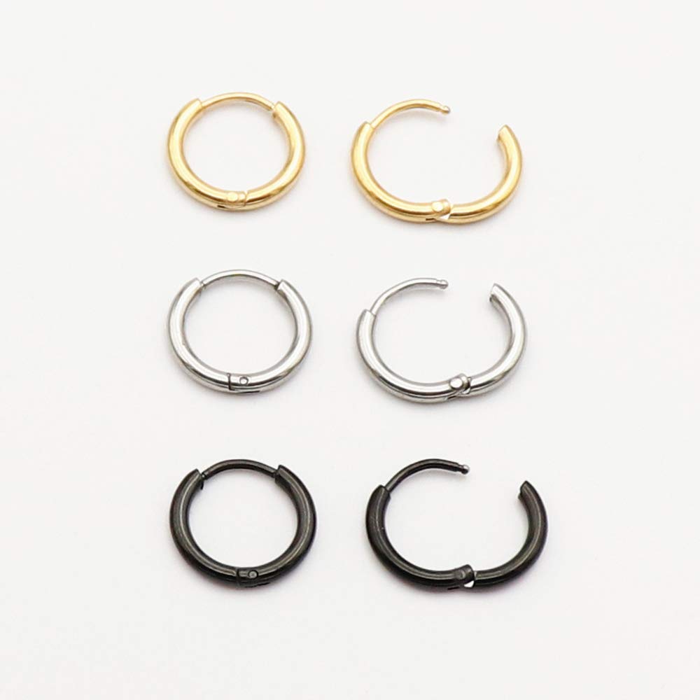 EACHLP 20G Tiny Hoop Earrings Stainless Steel Endless Sleeper 8Mm Cartilage Hoop Earrings for Women Men Nose Rings Helix Septum