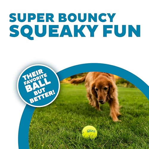 Outward Hound Squeaker Ballz – Squeaky Tennis Balls for Dogs 50 lbs and Over, Interactive Dog Toy for Fetch & Training, La...