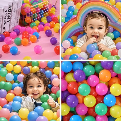 PlayMaty Ball Pit Balls - Colorful Ocean Pool Toys for Kids, Phthalate & BPA Free, 100pcs for Toddler Playhouse, Tent, or ...