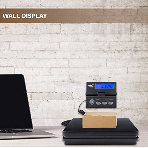 Smart Weigh Digital Postal Shipping Scale, 110lb/50kg to 0.1oz/2g Precision, Hold Function, Separate Wall-Mount Screen, AC...
