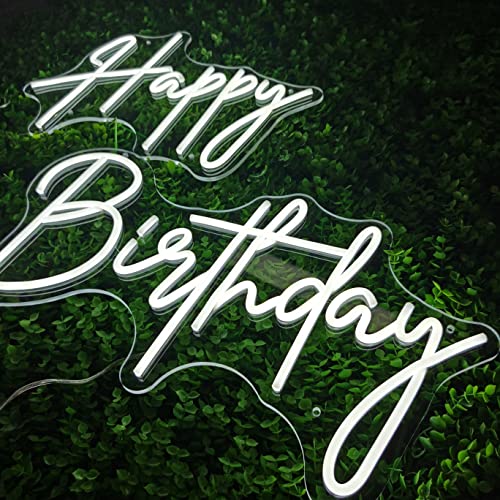 Large Happy Birthday Neon Signs LED Birthday Light Sign for Backdrop Birthday Party Decorations, Happy Birthday Light Up S...
