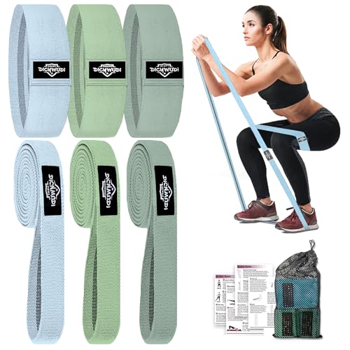 DICYWUDI Fabric Resistance Bands for Working Out, 6Pack Non-Slip Exercise Bands for Women and Men, Fabric Booty Bands for ...