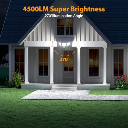Onforu 4500LM Solar Lights Outdoor, 3 Heads Security Lights with Remote Control, IP65 Waterproof Motion Sensor Lights, 3 M...