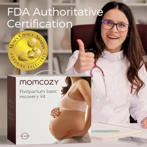 Momcozy Postpartum Recovery Essentials Kit, Labor Delivery Mom Care Kit, Self-Absorbent Disposable Underwear Nipple Nursin...