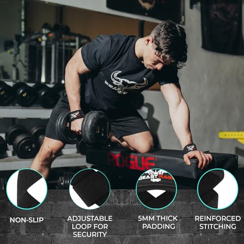 BEAST RAGE Lifting Wrist Straps for Weightlifting, Weight Lifting Straps Gym Grip Power Workouts Lifting Straps Padded Cot...