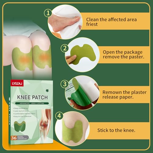 36Pcs Knee Patches,Wormwood Extract Sticker 8-Hour Heat Patches of Joint for Knee, Back, Neck, Shoulder