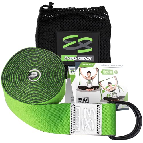 EverStretch Yoga Strap for Stretching Premium Quality 8ft. Adjustable D Ring Belt for Yoga, Pilates, Fitness and Physical ...