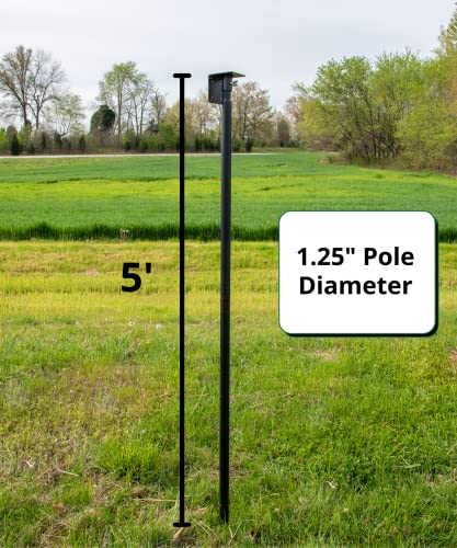 Universal Mounting Pole Kit – Heavy-Duty Rust-Resistant Bird House & Feeder Post with Versatile Mounting Flange, Threaded ...