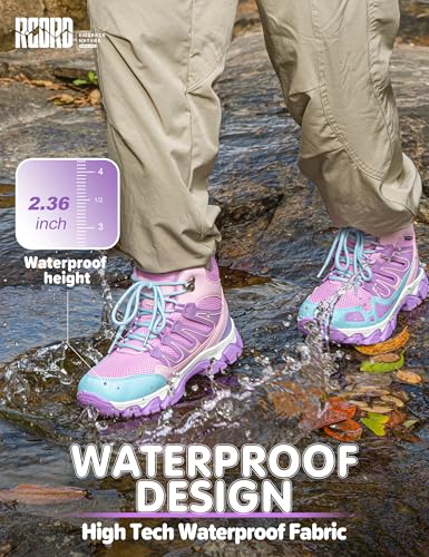@ R CORD Kids Hiking Boots Waterproof Non-Slip Hiking Shoes for Kids Comfortable Girls Hiking Boots Trail Walking Sneakers...