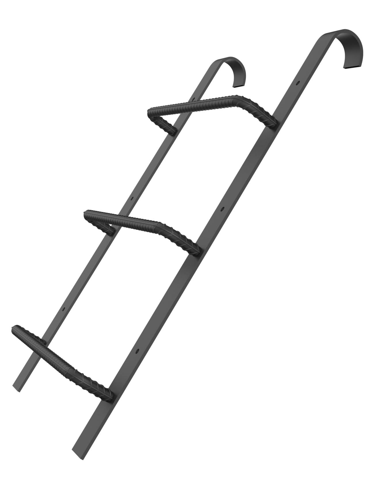 3-Rung Window Well Ladder, Heavy Duty Steel Basement Egress, Fire Escape Ladder for Emergency Home Safety(34.2" Lx17.9 W, Hooked, Matte Black)