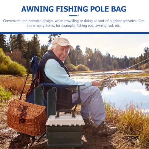 Tent Pole Bag 19inch Trekking Poles Carrying Bag Replacement Case for Walking Stick Black 3PCS