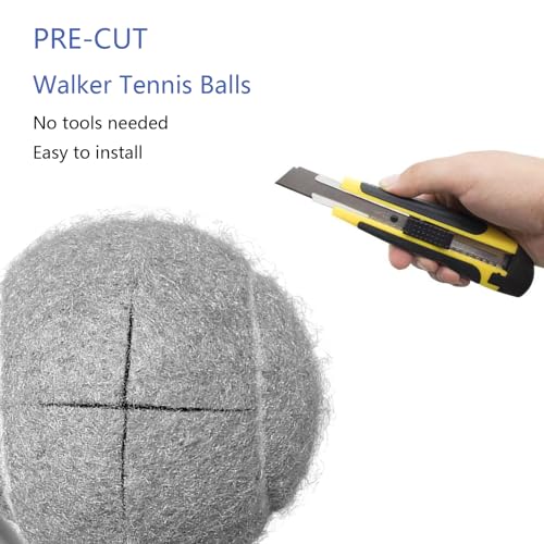 ZUJEAM Tennis Balls for Walkers, Pre Cut Walker Glide Balls for Chairs, Desks, Furniture Legs and Floor Protection, Heavy ...