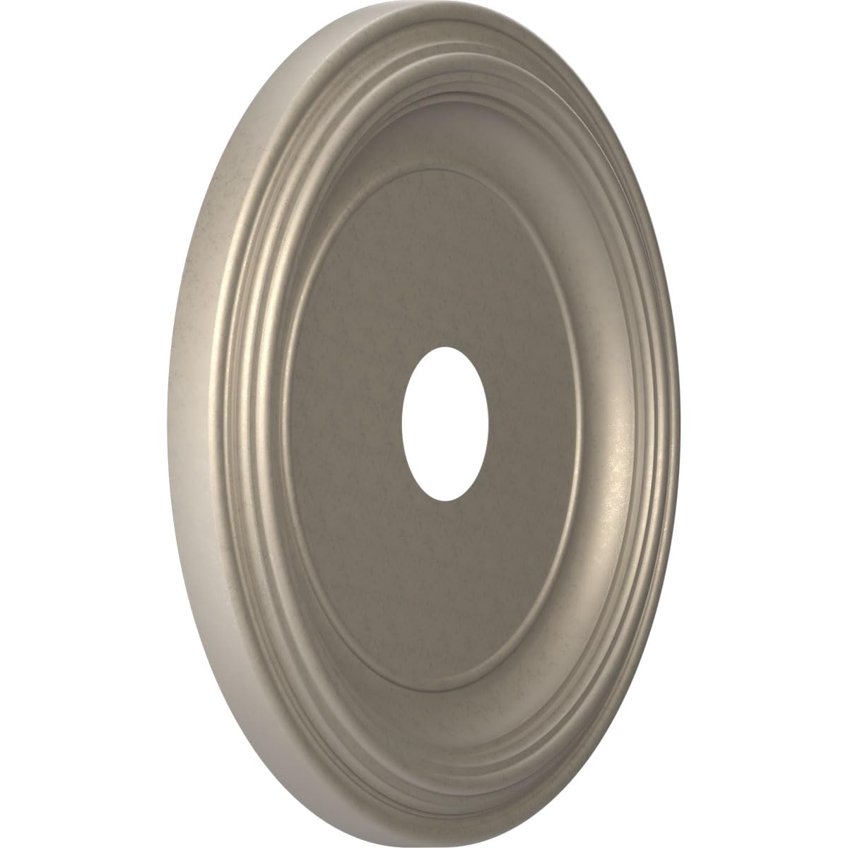 19Od X 3 1/2Id X 1 1/2P Traditional Thermoformed Pvc Ceiling Medallion (Fits Canopies Up To 11 1/2), Metallic Silver Metallic
