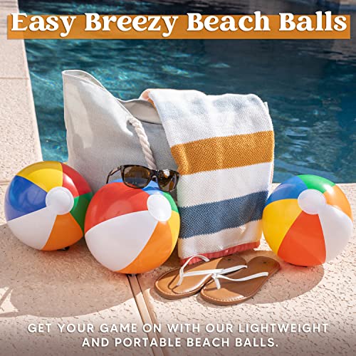 JOYIN 12-Pack 12“ Beach Balls - Bulk Classic Beachball Inflatable Swimming Pool Toys for Games Adults Kids Birthday Party ...