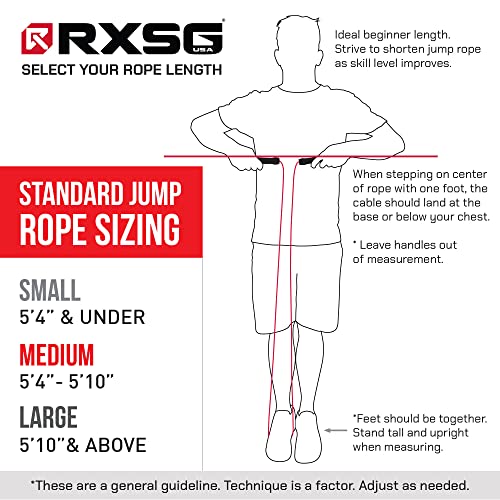 Rx Smart Gear Drag Jump Rope w/Non Slip Ergonomic Handles - Weighted Polypropylene Rope for Fitness & Exercise, Cardio Wor...