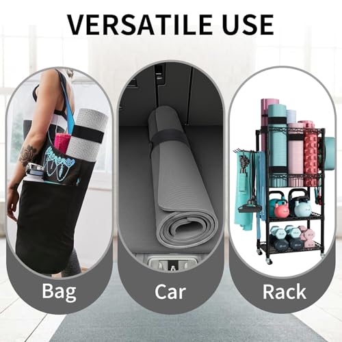 25" Yoga Mat Strap | Slap Band Holder for Carrying and Storage Mats | Rolled Scrunchie Yoga Essential Accessory