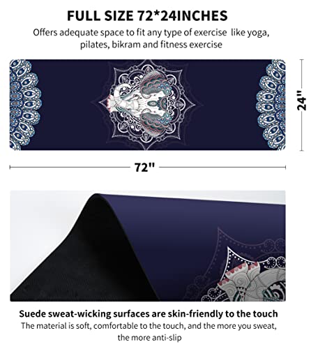 nuveti Printed Travel Yoga Mat-1/16 Inch Thick Non Slip Fitness Workout Mat with Carrying Bag, Foldable Lightweight Suede...
