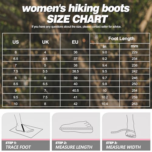 R CORD Womens Hiking Boots Waterproof Mid-Cut Hiking Boots Womens Non-Slip Hiking shoes Outdoor Trekking Camping Trail Out...