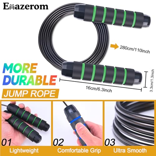 Emazerom Jump Rope for Women Men Kids, Adjustable Skipping Rope with Ball Bearings, Professional Jumping Rope with Foam Ha...