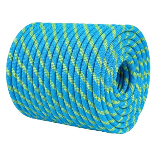 Glfcai 1/2 Inch Arborist Rigging Rope (150 Ft) | 9,000 lbs MBS Double Braid Polyester Bull Rope | ASTM F2116 Certified Sta...