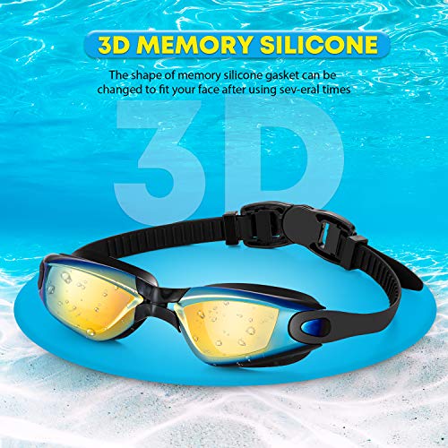 portzon Swimming Goggles Anti Fog Swimming Goggles Clear No Leaking,One Size