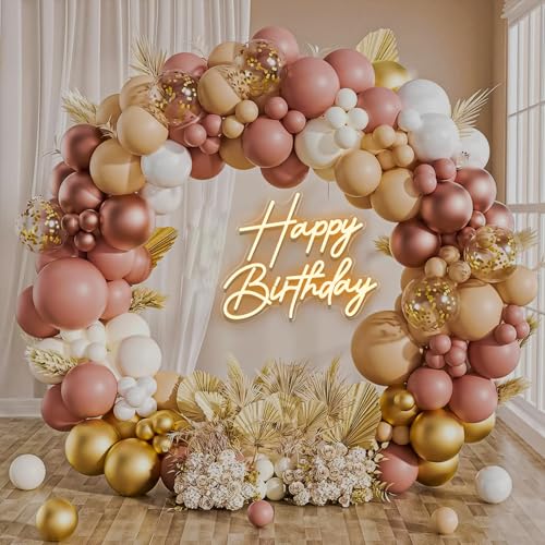 Happy Birthday Neon Sign for Wall Decor, Dimmable LED Happy Birthday Light Up Sign, Happy Birthday Sign for All Birthday P...
