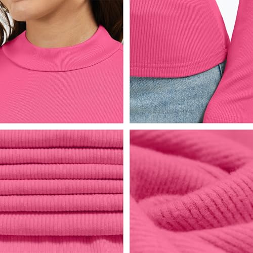Jeqeocafy Women's Knitted Rib Mock Neck Long Sleeve Tshirt Fall Fashion Basic Thermal Underwear Tops Winter Clothes 2026