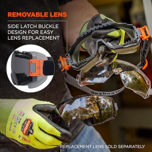 Ergodyne Skullerz Modi Protective OTG Safety Goggle, Indirect Venting, Anti Fog, Scratch Resistant