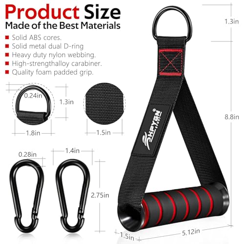 HPYGN Exercise Handle, Replacement Fitness Equipment for Pilates, Yoga, Strength Trainer, Pull Down Home Gym Red, Grey, Bl...