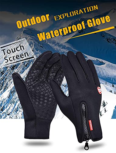 FOXLVDA Winter Warm Gloves for Men and Women, with Windproof and Waterproof Features, Sensitive Touch Screen Texting Finge...