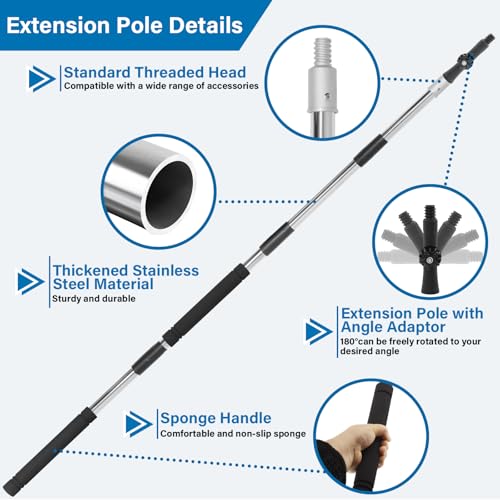 Greeily Paint Roller Extension Pole, 4ft to 12ft Paint Extension Pole Multi-Purpose Splicing Adjustment Long for Spider Br...