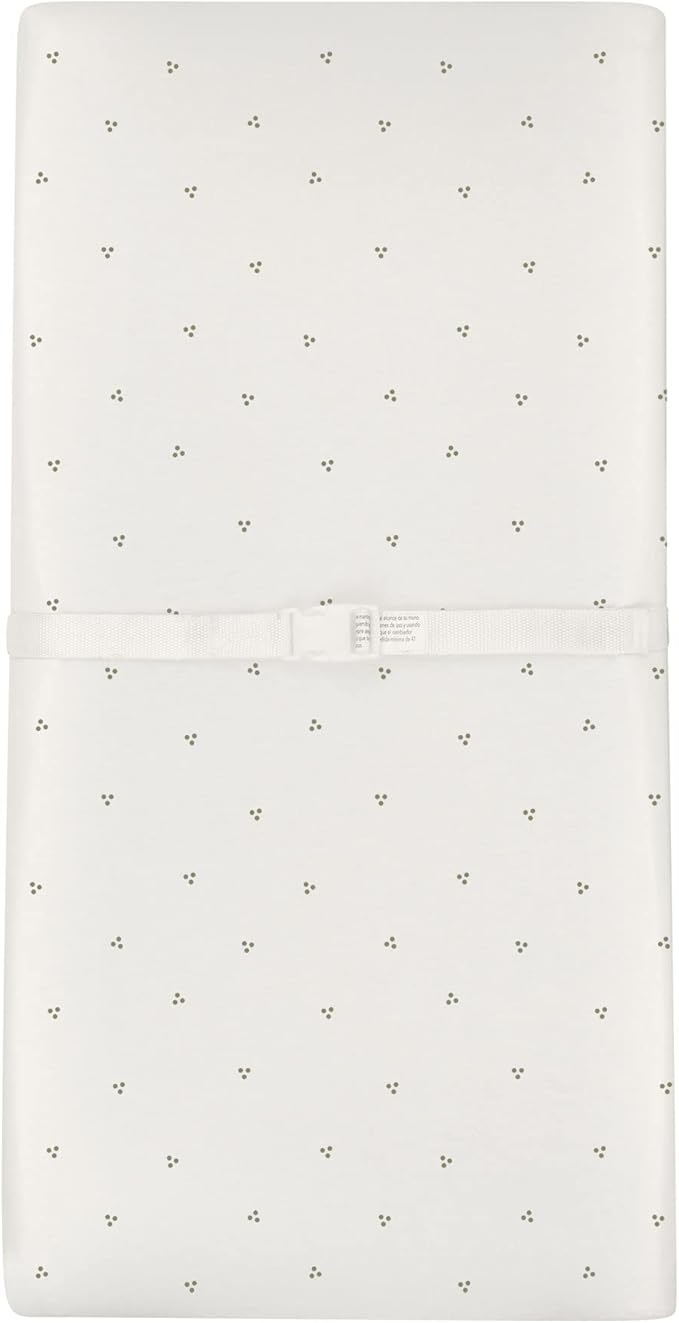 Ely's & Co. Patent Pending Waterproof Changing Pad Cover Sheets, 100% Cotton with Waterproof Lining – 2 Pack Fitted Cradle Sheet Set, Berry and Cluster Dot (Sage) 34” x 17”