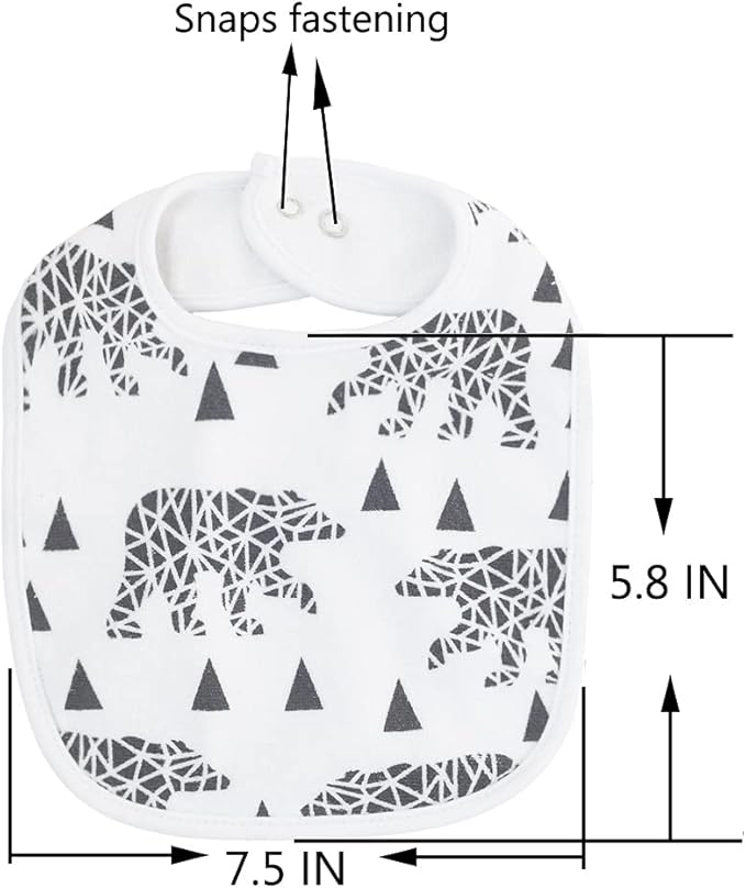 Maiwa Waterproof Terry cloth Baby bibs with Snaps for newborn girl boy, drool and teething for baby