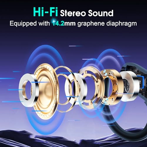 Wireless Earbuds 75hrs Bluetooth 5.4 Headphone Sport, 2026 Bluetooth Earbuds Stereo Deep Bass Over Ear Bud with Earhooks, ...