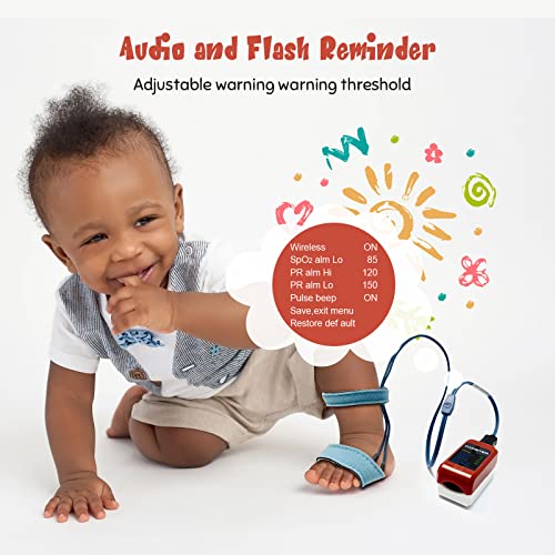 Wearpulse Kids Oxygen Monitor, Infant Fingertip Pulse Oximeter Tracks Adult and Child's SPO2 & Pulse Rate, Toddler Foot O2...
