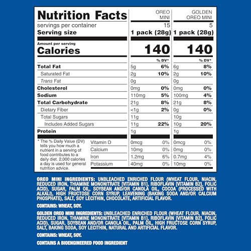 OREO Mini Mix Sandwich Cookies Variety Pack, 20 Snack Packs