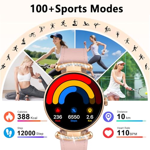 uaue Smart Watches for Women Android iOS, 1.2'' Fitness Trackers with Bluetooth Call (Answer/Make), Smartwatch with Heart ...