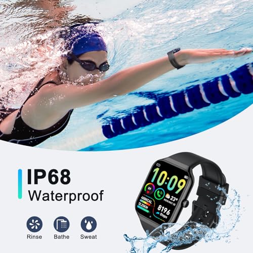 Smart Watch(Answer/Make Call), 1.96"HD Smartwatch for Men Women with Heart Rate/Sleep Monitor/Pedometer, 2025 New Activity...