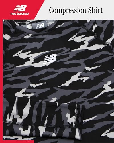 New Balance Boys Base Layer Top - Long Sleeve Insulated Compression Shirts - Thermal Base Layer Kids Youth Undershirt