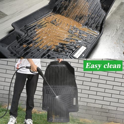 SANBAN-AXE Floor Mats for 2021-2024 2025 Chevrolet Suburban 7 Seats (2nd Row Bucket Seats)（not fit 8 Seats）/ GMC Yukon XL(...