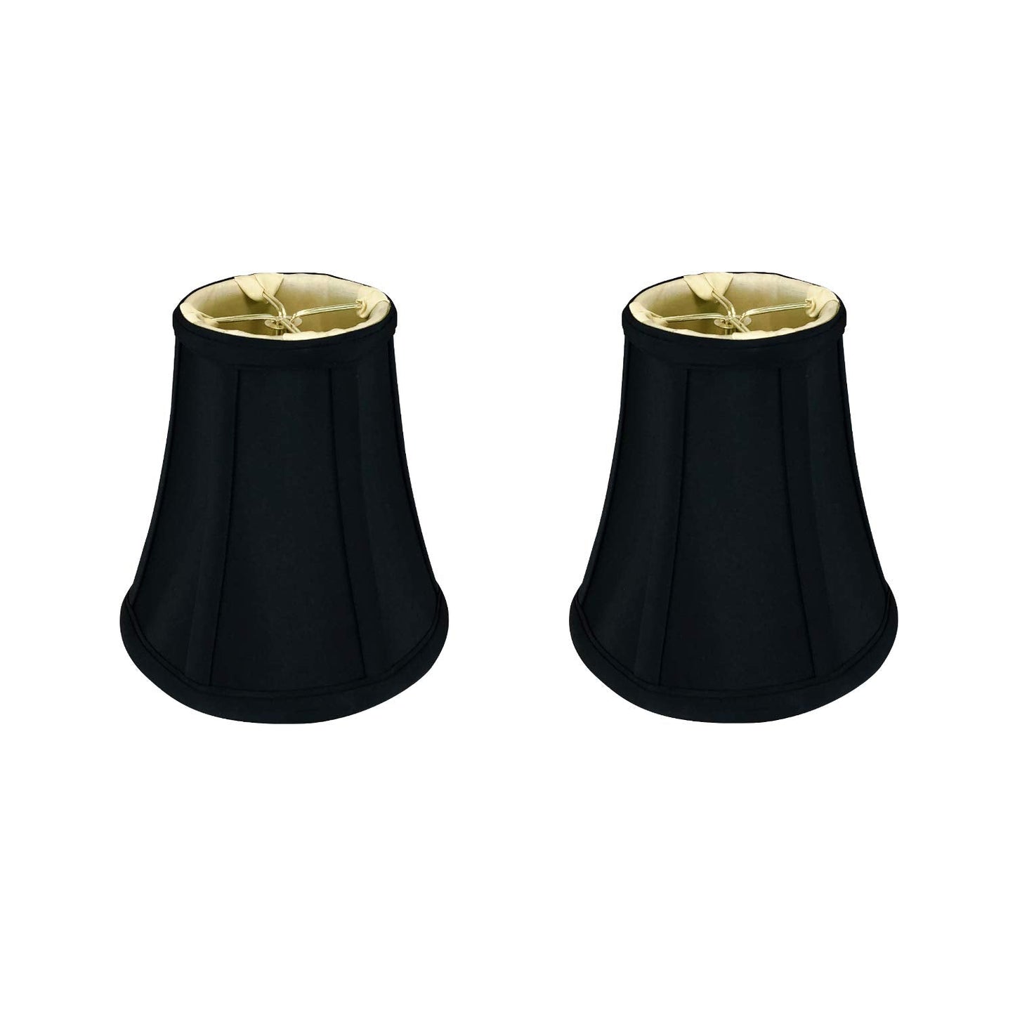 Royal Designs, Inc. True Bell Lamp Shade, Faux Silk, 3in x 6in x 6.25in, Black, 2-Pack, Model BSO-704FC-6BL
