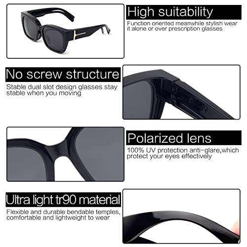 Face Shadow Polarized Sunglasses Over Glasses Women Fit Over Glasses Sunglasses Square UV Protection Lightweight