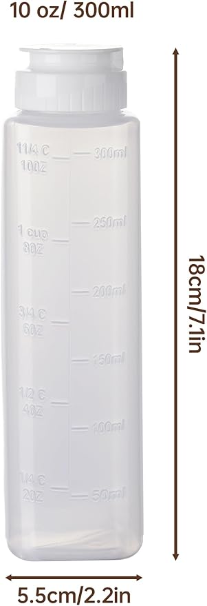 NiHome No Drip Honey Dispenser, 10 oz BPA-Free - Superior Leak-Proof Design Ensures Precise, Mess-Free Pouring with a Simple Squeeze. Perfect for Honey, Syrup, Ketchup & More (1PCS)