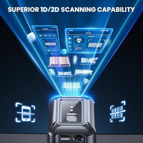 Eyoyo Wristband Wearable Barcode Scanner: Hands-Free Fast 1D 2D Code Scanning, Portable Mini Bluetooth Wireless USB QR Cod...