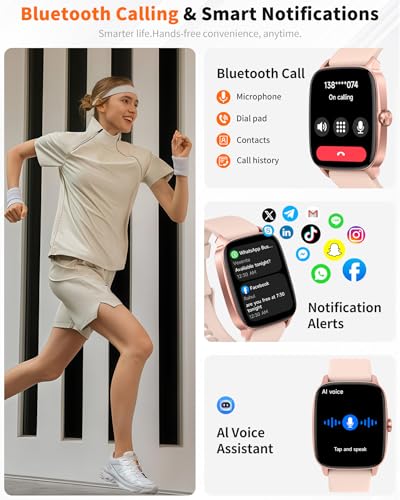 SAIKATI Smart Watch for Men Women Bluetooth Call, 1.85" HD Touch Screen AI Voice Smartwatch, Fitness Tracker with Sleep/He...