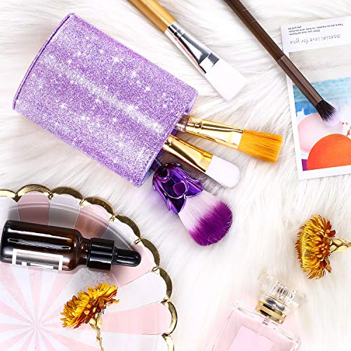 Outus PU Glitter Pen Holder Pencil Cup Shiny for Women Girls, Luxury Makeup Brush Holder Pu Leather Organizer Cup Gift for...