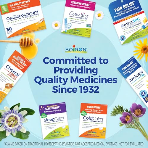 Boiron Oscillococcinum for Relief from Flu-Like Symptoms of Body Aches, Headache, Fever, Chills, and Fatigue - 60 Doses (Pack of 2)