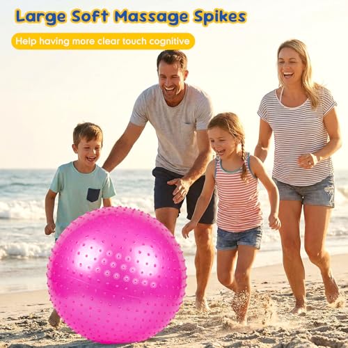 Jerify 4 Pcs 33.5 Inch Big Knobby Balls for Kids Large Spiky Bouncy Sensory Ball Giant Soft Inflatable Massage Playground ...